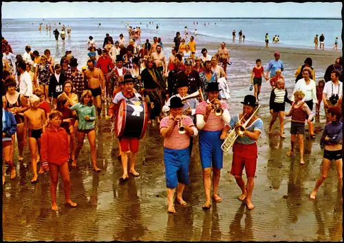 Ansichtskarte Sahlenburg-Cuxhaven Wattenpolonaise nach der Prieltaufe 1991