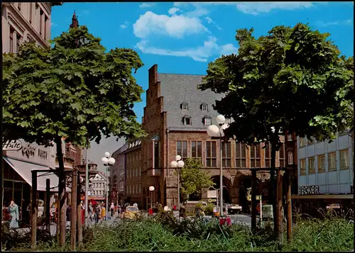 Ansichtskarte Minden Einkaufsstraße, Geschäfte, Blick zum Rathaus 1980