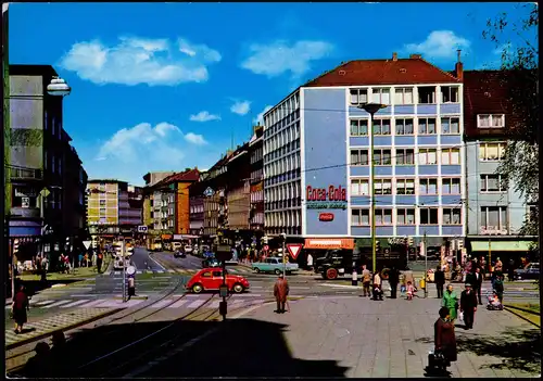 Ansichtskarte Hagen (Westfalen) Mittelstraße VW Käfer 1975