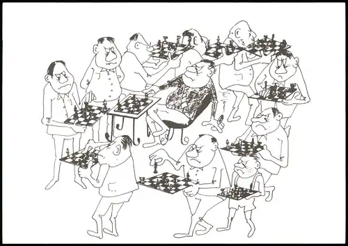 Schach-Motiv-/Korrespondenzkarte (Chess) Illustration mit Schachbrettern 2011