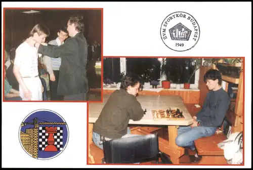 .Ungarn Az ÉVM SK (Budapest) Schach-Motiv-/Korrespondenzkarte (Chess) 1990