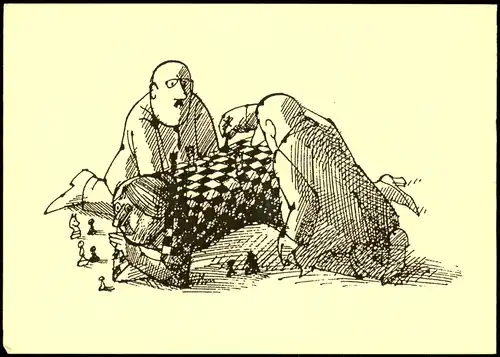 Schach-Motiv-/Korrespondenzkarte (Chess) Rücken als Schachbrett 2011