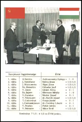 Game of chess between ÉVM SK (Budapest) and Soviet Embassy 1976