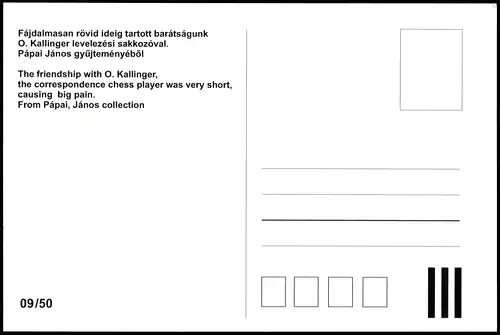 Schach-Motiv-/Korrespondenzkarte: Linz, O. Kallinger Chess-player 2000