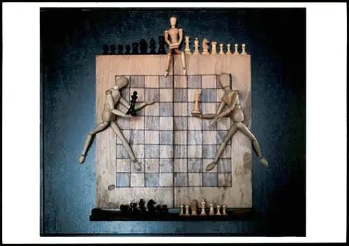 Schach-Motiv-/Korrespondenzkarte (Chess) Schachbrett mit Figuren 2012