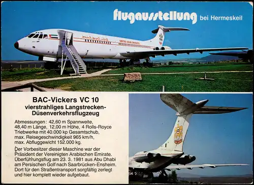 Hermeskeil BAC-Vickers VC 10 Düsenverkehrsflugzeug Flugausstellung 1970