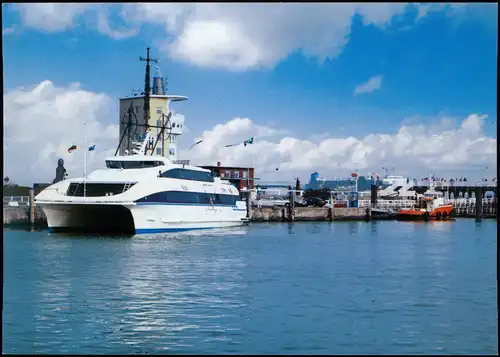 Ansichtskarte Cuxhaven Katamaran Hansestar an der „Alten Liebe" 2000