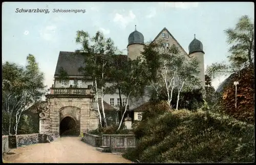 Ansichtskarte Schwarzburg Schloss (Castle) Schlosseingang 1910