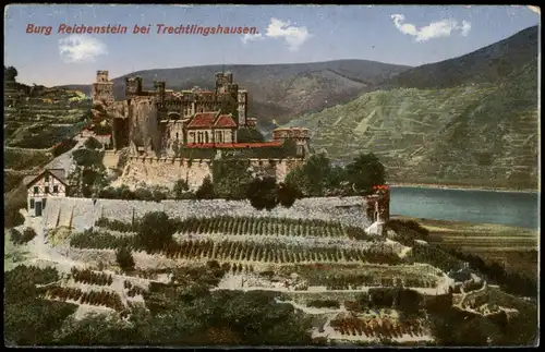 Trechtingshausen Burg Reichenstein (Mittelrhein) Castle River Rhine 1910