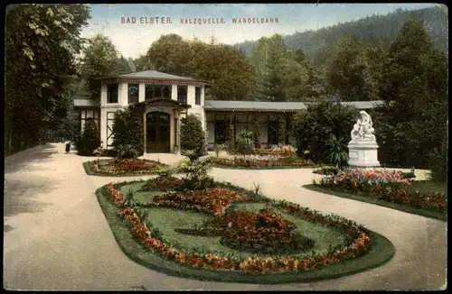 Ansichtskarte Bad Elster SALZQUELLE WANDELBAHN 1920
