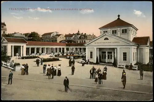 Franzensbad Františkovy Lázně   NEUE KOLONNADE UND KOHLENSÄURE GASBÄDER 1910