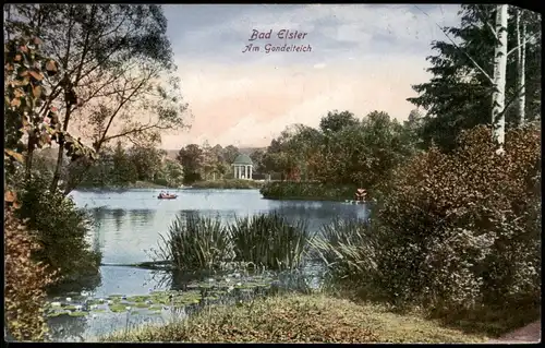 Ansichtskarte Bad Elster Partie am Gondelteich 1924