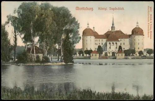 Ansichtskarte Moritzburg See Partie am Königlichen Jagdschloss 1908