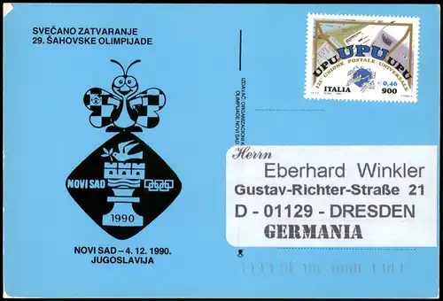 Schach (Chess) 29. ŠAHOVSKE OLIMPIJADE OLIMPIJADE NOVI SAD 2000/1990