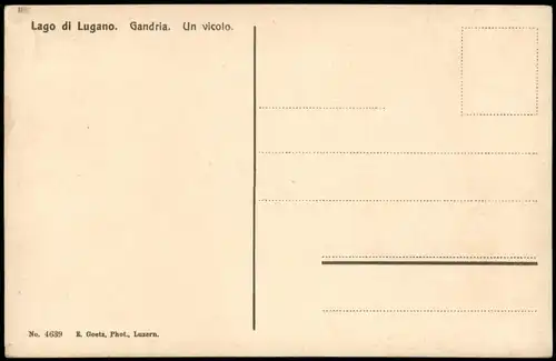 Ansichtskarte Gandria-Lugano Lago di Lugano, Gandria, Un vicolo 1910