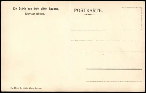 Ansichtskarte Luzern Lucerna Strassen Partie am Dornacherhaus 1910