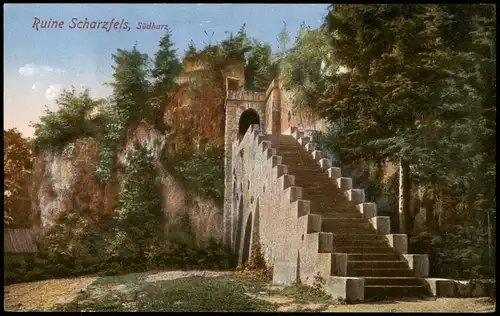 Ansichtskarte Bad Lauterberg im Harz Burg Ruine Scharzfels im Südharz 1910