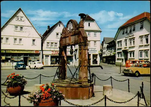 Ansichtskarte Nidda Marktplatz, Geschäfte, Autos u.a. VW Käfer, Ford 1971