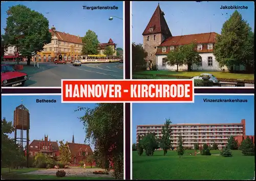 Ansichtskarte Kirchrode-Hannover Mehrbildkarte mit 4 Stadtteilansichten 1980