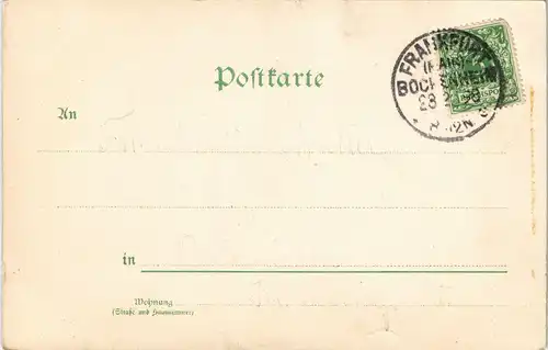 Glückwunsch - Neujahr/Sylvester Behüt dich Gott Künstlerkarte 1900 Goldeffekt