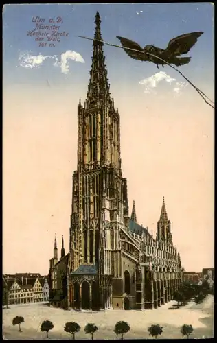 Ansichtskarte Ulm a. d. Donau Ulmer Münster 1914/1915