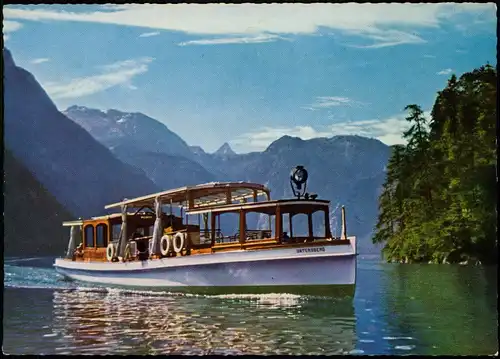 Schönau am Königssee Motorboot  Königssee Steinernem Meer Schönfeldspitze 1970