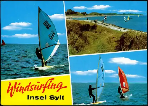 Ansichtskarte Sylt Insel Sylt Mehrbildkarte Surfing Surfer Motive 1975