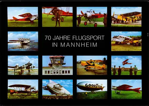 Ansichtskarte Mannheim Sonderkarte mit Sonderstempel, 70 Jahre Flugsport 1980