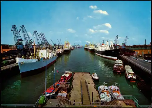 Ansichtskarte Bremen Überseehafen Schiffe Entlade-Kräne 1970