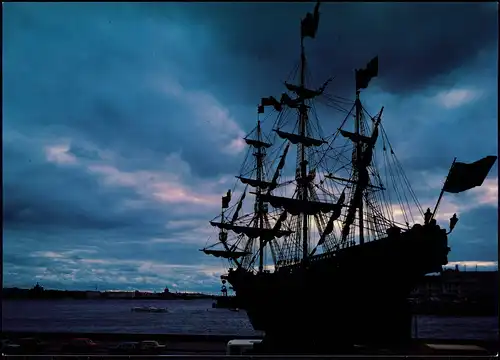 Ansichtskarte  The River Neva, Segelschiff Sailing Ship (Leningrad) 1980