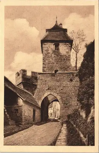 Ansichtskarte Rothenburg ob der Tauber Strassen Partie am Kobolzellertor 1910