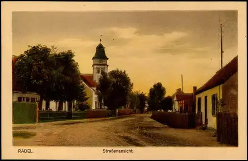 Rädel-Kloster Lehnin Straßenansicht, Dorfstraße Blick zur Kirche 1910