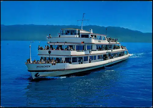 Schiffsfoto-AK Schiff Ship Bodensee Motorschiff MS MÜNCHEN 1975