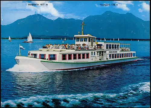 Prien Schiffsfoto-AK Schiff Fahrgastschiff Chiemsee-Motorschiff Edeltraud 1980