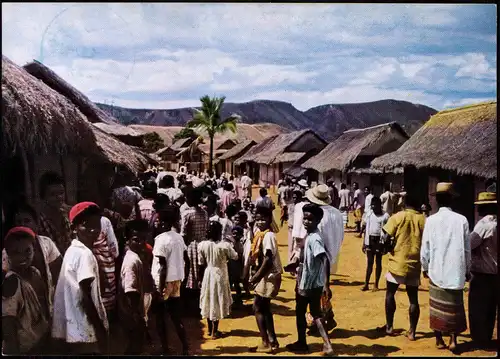 Postcard Madagaskar Typen Straßenszene 1968