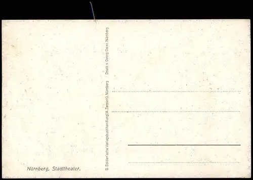 Ansichtskarte Nürnberg Künstlerkarte Partie am Stadttheater 1910