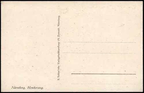 Ansichtskarte Nürnberg Künstlerkarte Partie am Henkersteg 1910