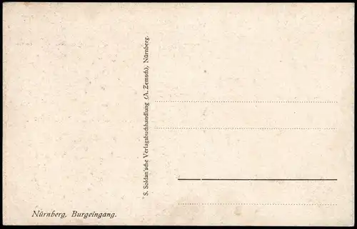 Ansichtskarte Nürnberg Nürnberger Burg Burg-Eingang Künstlerkarte 1910