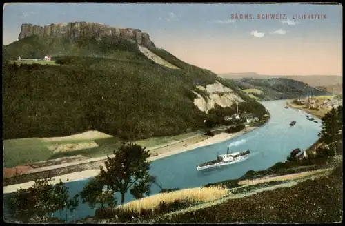 Porschdorf-Bad Schandau SACHS. SCHWEIZ LILIENSTEIN mit ELBE 1910