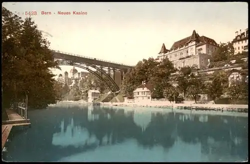 Ansichtskarte Bern (Schweiz) Berne Brücke und Neues Kasino 1910