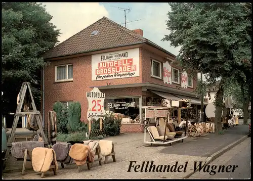 Schneverdingen Straßen Partie mit Geschäft Fellhandel Wagner 1970