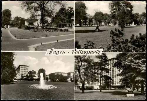 Ansichtskarte Hagen (Westfalen) Volkspark Mehrbild-AK 4 Foto-Ansichten 1968