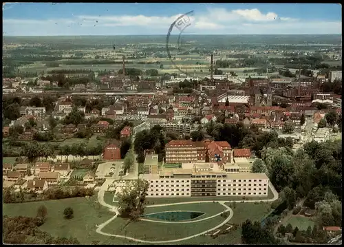 Ansichtskarte Gronau (Westfalen) Luftbild mit St. Antonius Hospital 1970