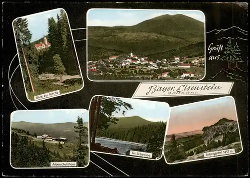 Ansichtskarte Bayerisch Eisenstein Stadt und Umlandansichten 1972