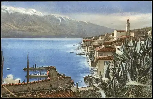 .Italien Italia Italien Stimmungsbild See und Stadt Photochromie 1912