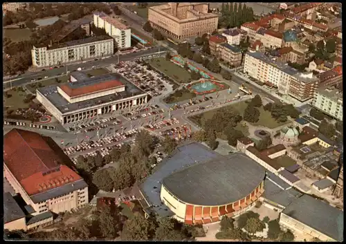 Ansichtskarte Karlsruhe Luftbild Festhallenplatz 1965