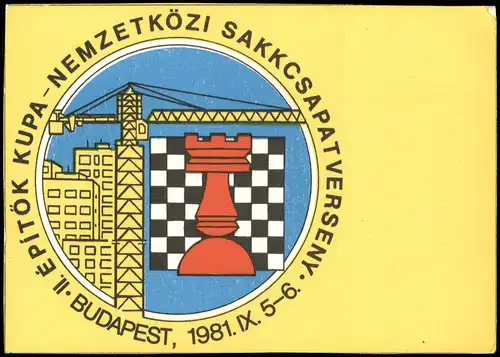 Ansichtskarte  BUDAPEST, 1981. IX. Schachturnier 1981