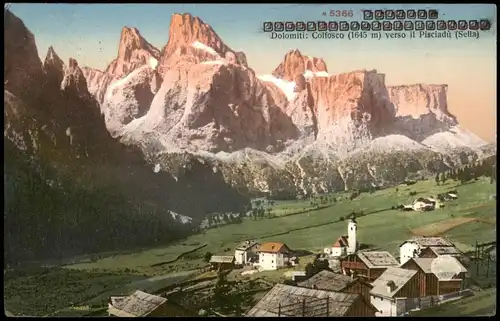 Gruppo di Sella Dolomiti: Colfosco (1645 m) verso il Pisciadů (Sella) 1926