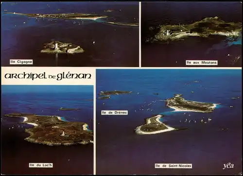 .Frankreich Mehrbildkarte Bretagne Pittoresque Archipel de Glenan 1975