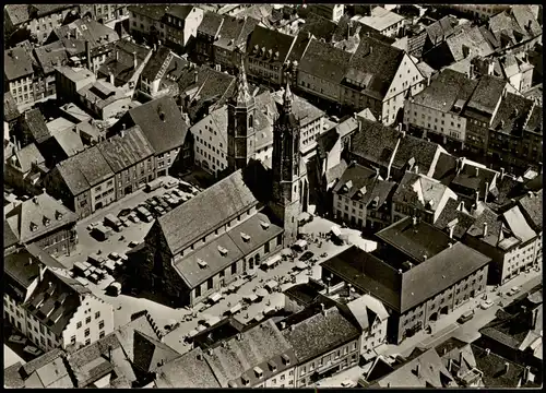 Villingen-Villingen-Schwenningen Luftaufnahme Münsterplatz v. Flugzeug aus 1973